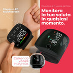Misuratore di Pressione da Polso con Schermo LED e Voce in Italiano