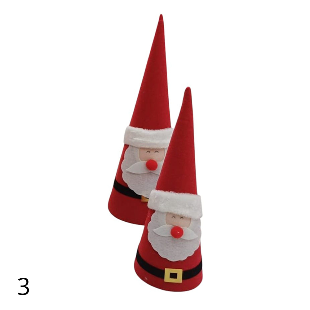 Cono Decorativo Babbo Natale in Tessuto