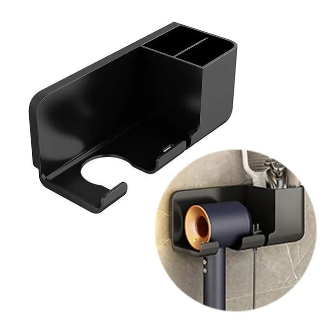 Supporto Asciugacapelli da Parete Autoadesivo Organizer Bagno Multiuso