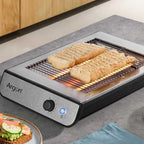 Tostapane Orizzontale in Acciaio Inox 600W con Timer e 6 Livelli di Tostatura