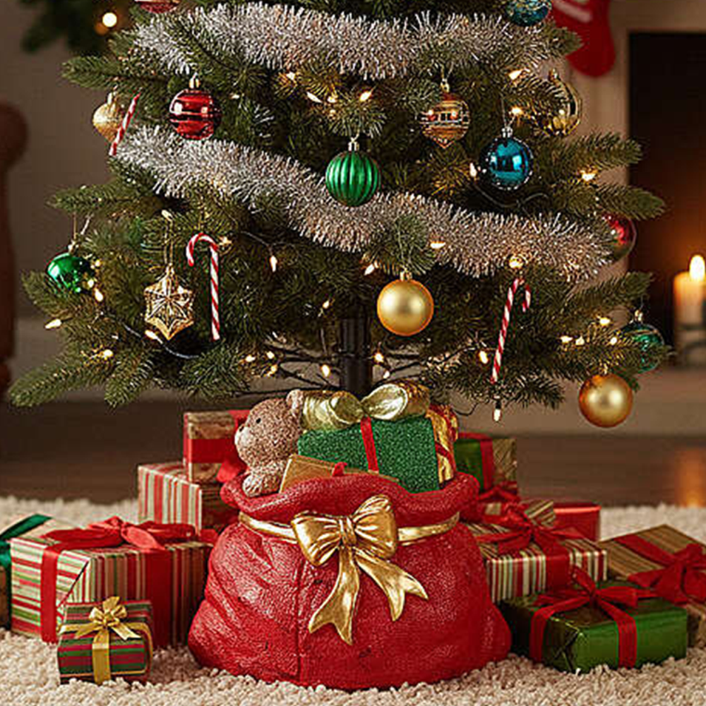 Base Albero Sacco Rosso con Regali
