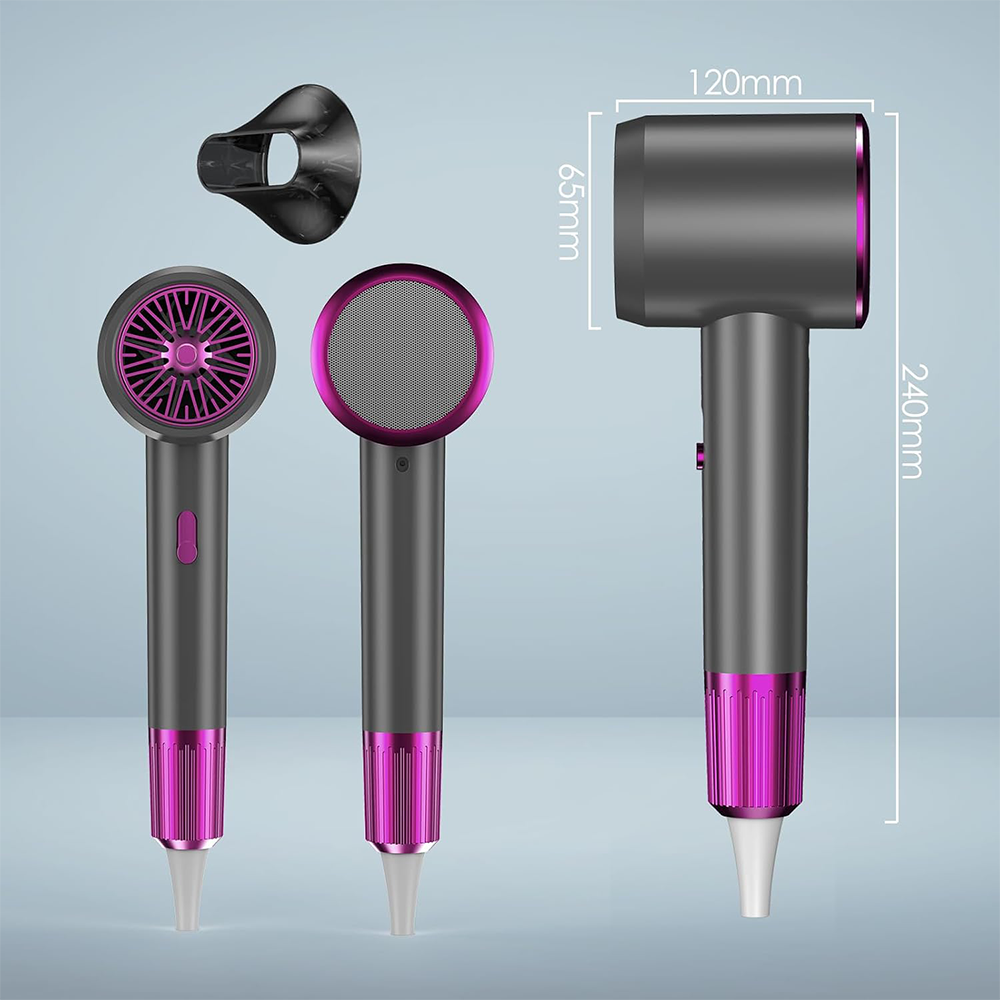 Asciugacapelli Ioni Negativi 2000W Portatile e con Ugello Staccabile