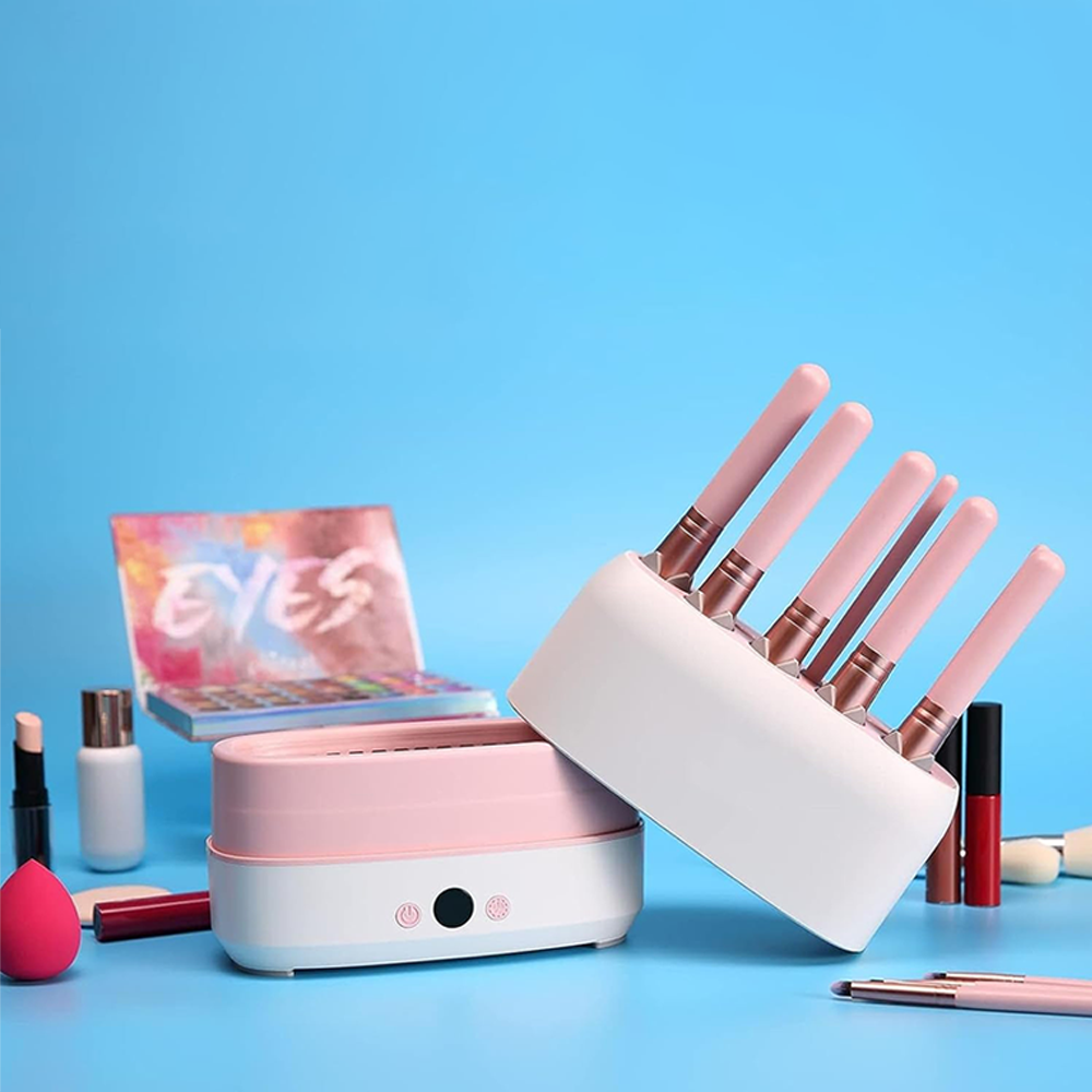 Lavapennelli Elettrico 2 in 1 con 12 Slot per Pennelli Make Up