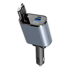 Caricatore Auto Retrattile 4 in 1 con Cavi Integrati Type-C e Lightning
