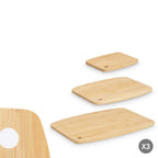 Set 3 Taglieri in Bambù Naturale senza Manico