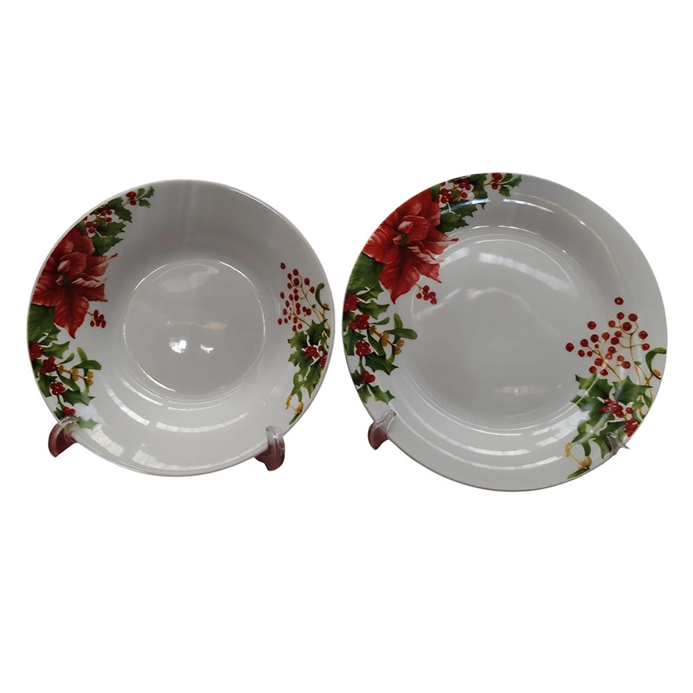 Servizio Piatti Natale in Porcellana 12 Pezzi