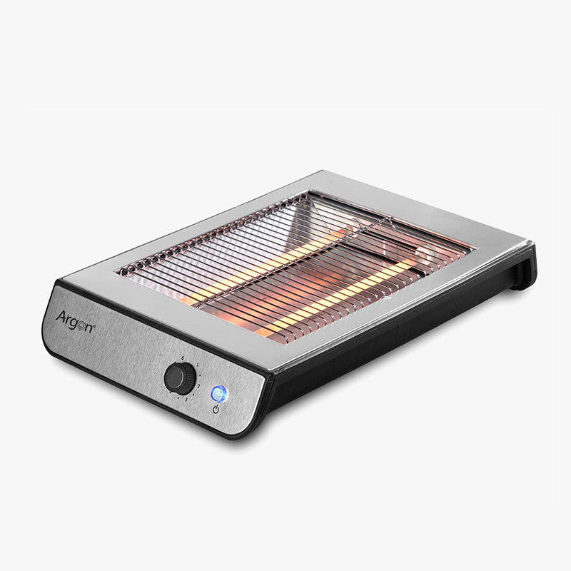Tostapane Orizzontale in Acciaio Inox 600W con Timer e 6 Livelli di Tostatura